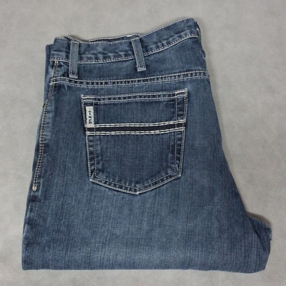 Cinch White Label Blue Jeans Men's 36x34 Relaxed Fit Straight Leg Medium Washed